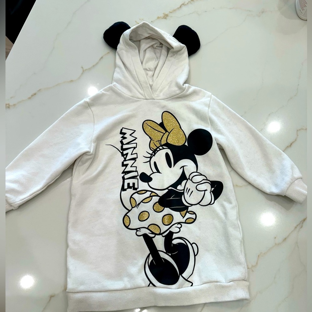 Toddler girls H&M Minnie Mouse sweatshirt dress, size 3/4T